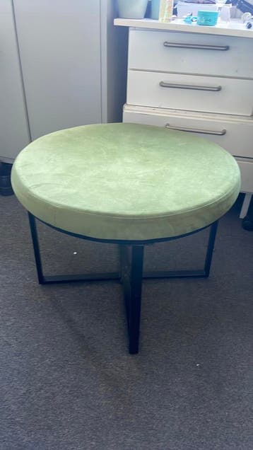 Groene poef velours