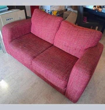 Gratis: Tweezitsbank rood/oranje met geweven stof