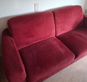 Gratis: rode bank met lichte textuur