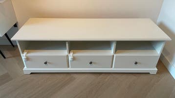 Witte TV-meubel met 3 lades en open vakken