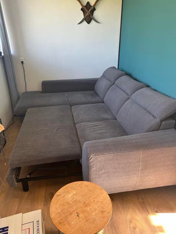 Hoekbank/slaapbank met opbergruimte