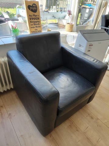 Leren fauteuil van Casa Italia - Zwart