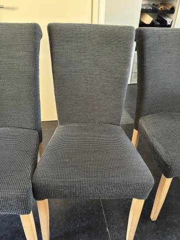 Set van 4 gestoffeerde eetkamerstoelen - Grijs