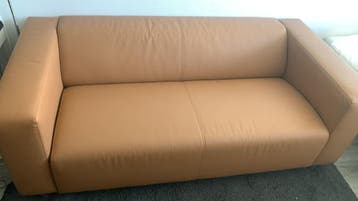 Leren bank gratis af te halen – Delft - Beige - Stevig