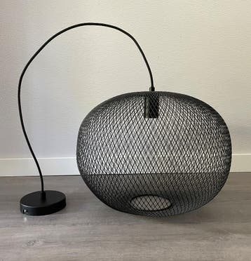 GRATIS Ronde Hanglamp Metaal Zwart Gaas