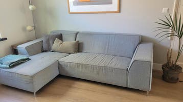 Grijze chaise longue bank - 248cm breed, 150cm diep