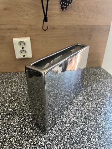 Stijlvolle zilverkleurige vaas/plantenbak