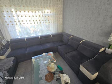 Grote Hoekbank met Slaapfunctie en Opbergruimte