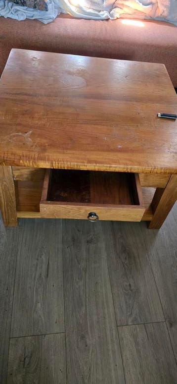 Solid wood coffee table.