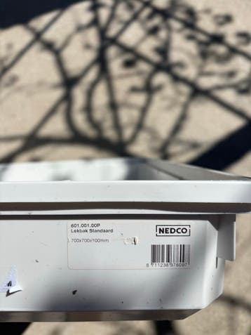 Lekbak wasmachine 700x700x100mm - NEDCO Standaard