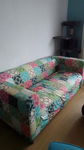 GRATIS kleurrijke 2.5-zits bank in patchwork stijl