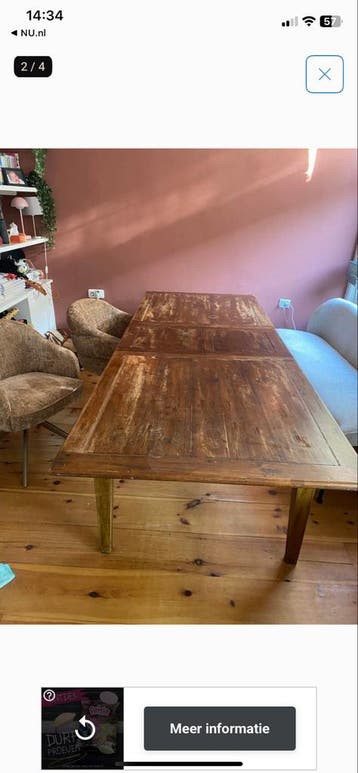 Uitschuifbare Teakhouten Eettafel 100x200/250 cm