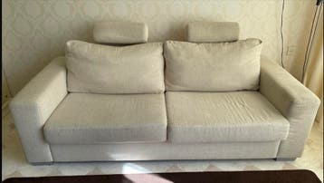 Gratis: Beige/witte bank (2.15m) af te halen in Rotterdam