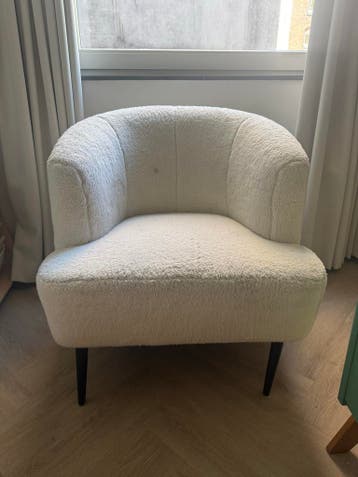 Comfortabele Crèmekleurige Teddy Fauteuil