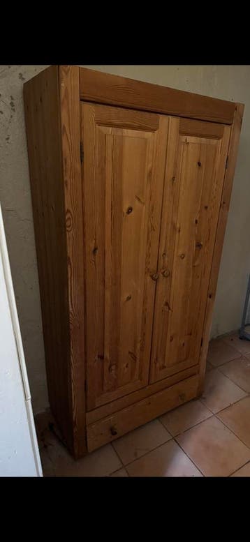 Gratis houten kast met planken en lade - 180x92x47,5 cm