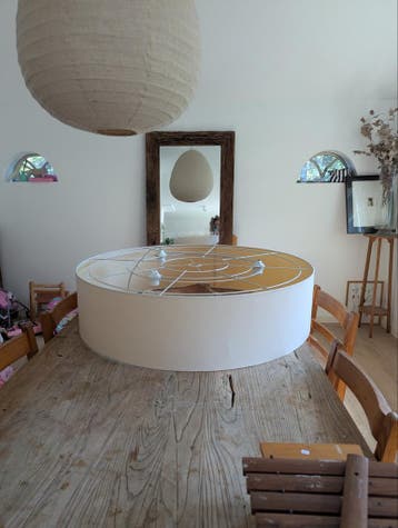 Grote crèmekleurige lampenkap voor eettafel - gratis afhalen