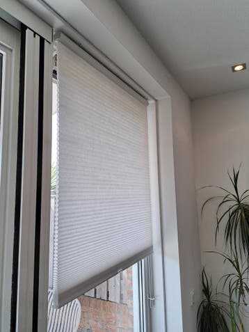 Plisségordijnen (2 stuks) wit, 80cm breed, 180cm lang