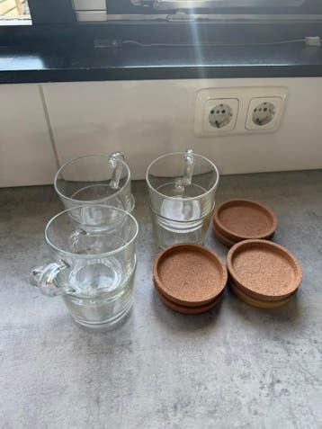 6 theeglazen met onderzetters ikea