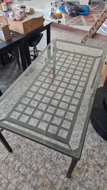 Tafel, Metaal met glas, Dubbel blad