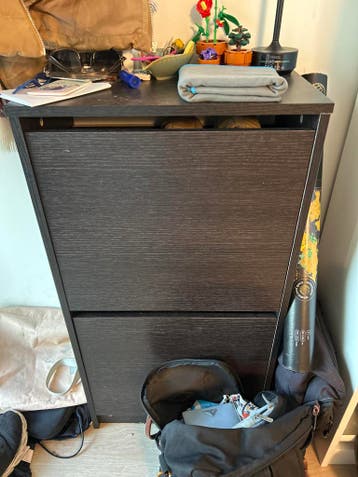 Schoenenkast - Donkerbruin - Ruimte voor 8 paar schoenen