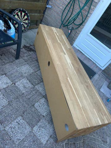 TV-meubel met opbergruimte, houtkleur en wit