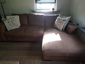 Gratis Hoekbank 2.7m Breed, Camel Kleur