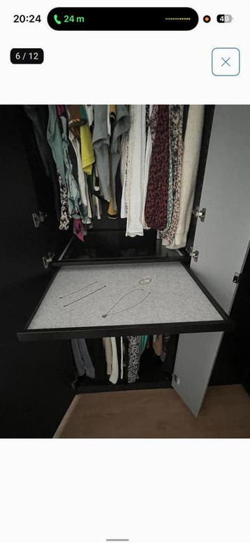 Kastdeel Ikea Pax zwart bruin 75 cm