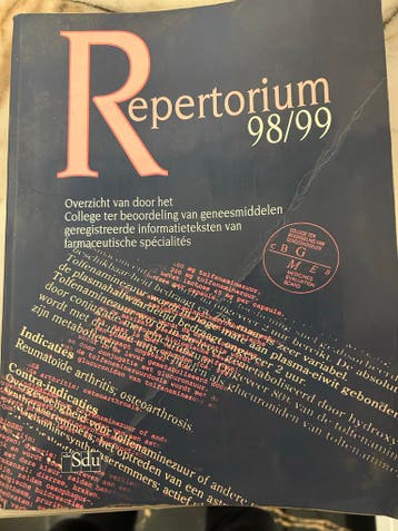 Repertorium 98/99 - Geneesmiddelenoverzicht