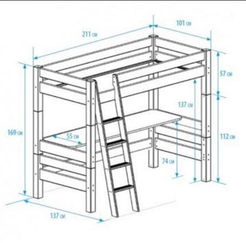 Gratis af te halen: Witte hoogslaper (gedemonteerd)