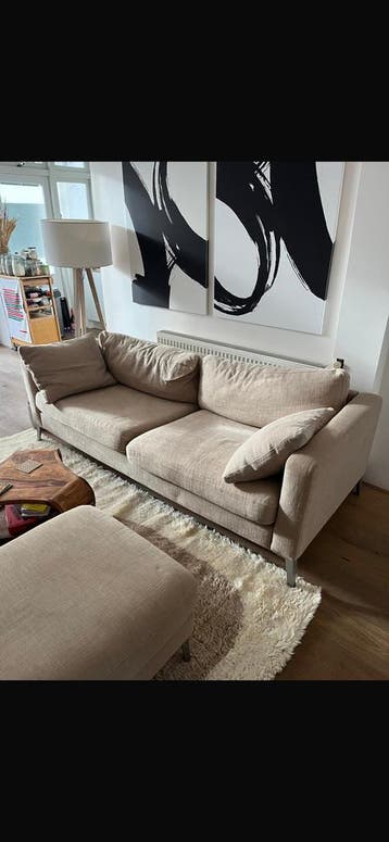 Comfortabele bank met kussens, ca. 1.80m breed