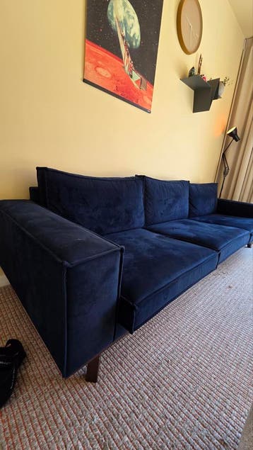 Verona 4-zitsbank (Wehkamp) - Donkerblauw velours