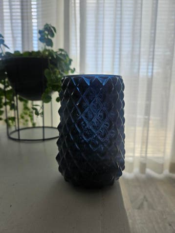 Gratis - Vaasje blauw glas