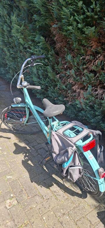 Degelijke fiets met bagagedrager en fietstassen