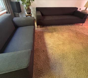 Pode bankstel - 2 banken donkergrijs vilt