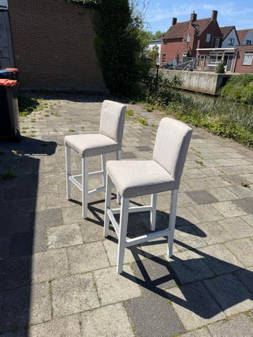 Set van 2 barkrukken - lichtgrijs