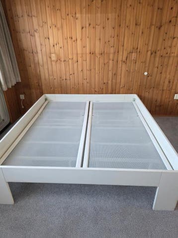 Ledikant aluminium met hout ombouw 2 persoons