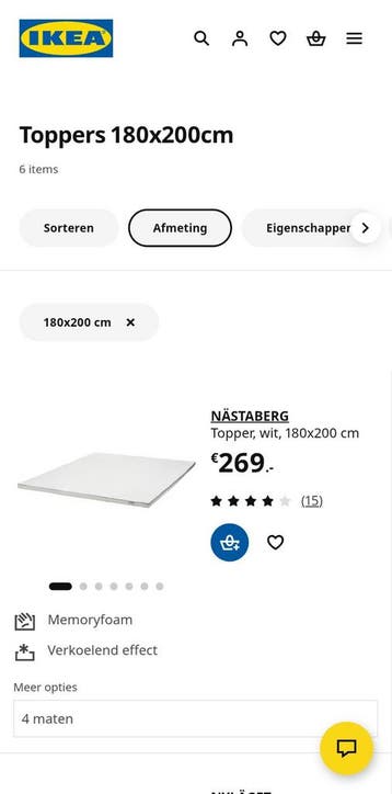 Ikea topper 180x200cm - gratis af te halen