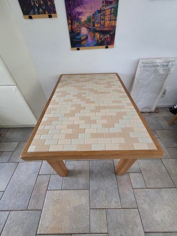 Blank eiken eettafel