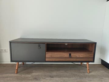 Tv meubel zwart met bruin (150x40cm)