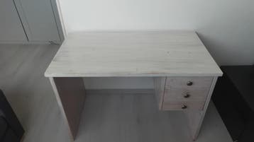 Wit bureau met lades - 110x59,5 cm