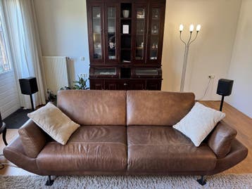 Bruine leren 3-zitsbank – 225 cm breed – Gratis afhalen