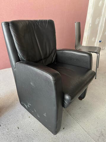 Zwarte leren fauteuils 4 stuks - Comfortabel en stijlvol