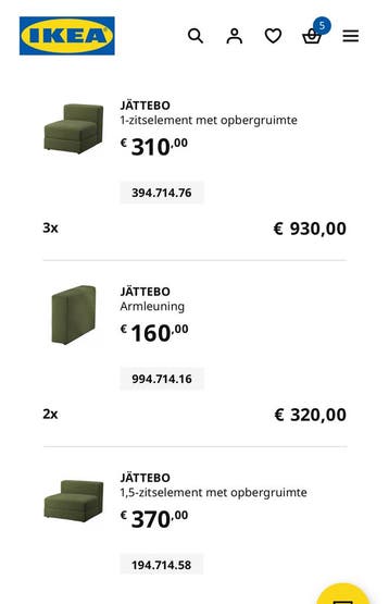 GEZOCHT | Jättebo onderdelen | kleur maakt niet uit