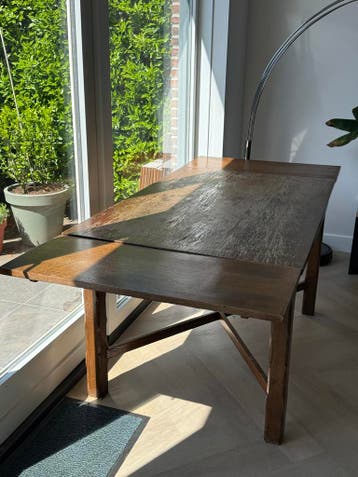 GRATIS - Houten verstelbare tafel 88,5 x 135,5 cm (204,5cm)