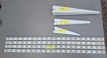 Wandrails en plankdragers voor wandplanken (diverse maten)