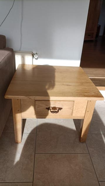 2 x salontafel massief eiken