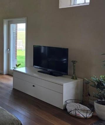 Witte TV-meubel met lade en open vakken