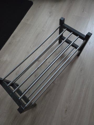 Schoenenrek met 2 lagen, zwart/zilver