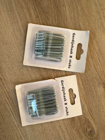 Gordijnhaken 8 stuks (2 verpakkingen)