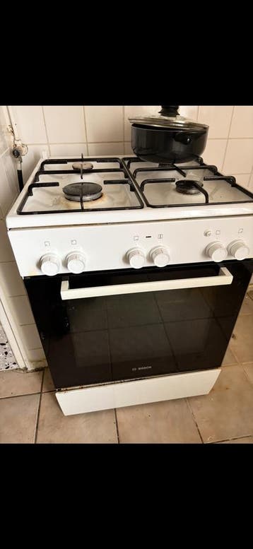 Bosch gasfornuis met oven - Wit, 4 pitten